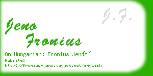 jeno fronius business card